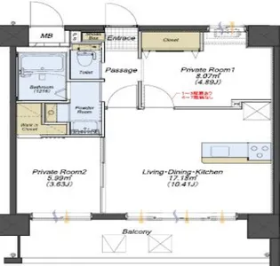 ナナザスタイル小笹【401号室】の間取り