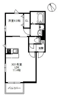 アネシス博多【101号室】の間取り