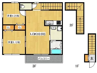プレミアージュ次郎丸【302号室】の間取り