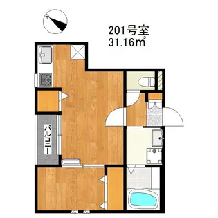 SMILEAX松崎II【201号室】の間取り