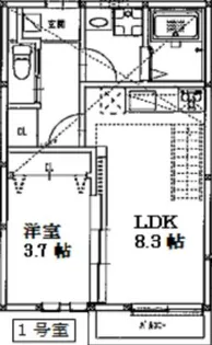 アンピオ千早弐番館【201号室】の間取り