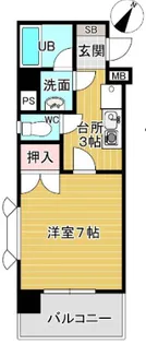 天神南ロイヤルハイツ【405号室】の間取り