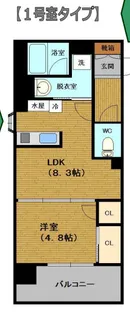 PIER PARK渡辺通【7階】の間取り