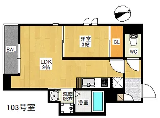 GRANDTIC 竹下【1階】の間取り