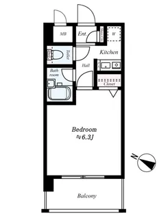 ピュアドームグラシアス大手門【303号室】の間取り