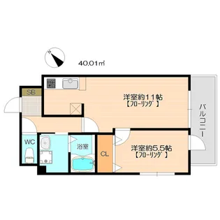 ブランドール山王【3階】の間取り