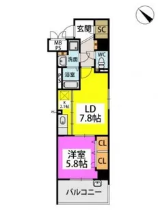 テトラッド【5階】の間取り
