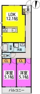 TASHIMARTERRACE【202号室】の間取り