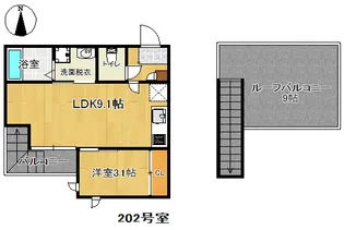 Grandtic SYM春町【202号室】の間取り