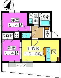 ティアラ麦野【1階】の間取り