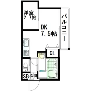ウィルメゾン箱崎 Ⅱ【2階】の間取り