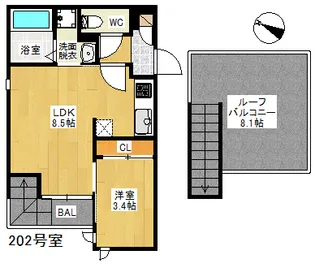 GRANDTIC M-1st【2階】の間取り