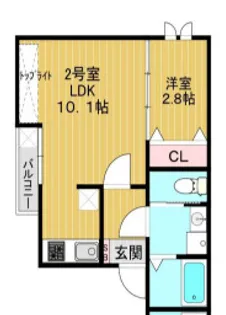 Taste筥松【1階】の間取り