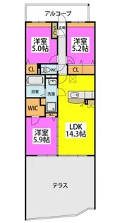 ピノコーダ・カーサ【S-102号室】の間取り