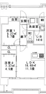 CINQ IWASE BLD【10階】の間取り