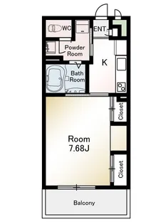 グランドール博多住吉【202号室】の間取り