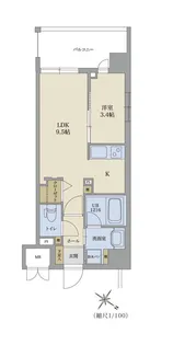 ウェルブライト美野島【8階】の間取り