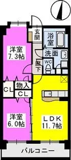 ウエストキーファーⅡ【506号室】の間取り