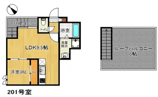 GRANDTIC AK 千早【2階】の間取り