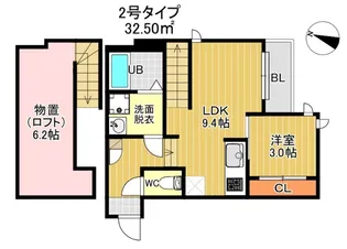 GRANDTIC-香椎Light【202号室】の間取り