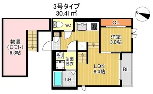 GRANDTIC-香椎Light【203号室】の間取り