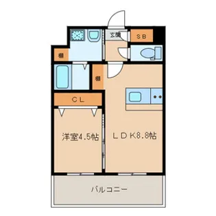 ランドマーク香椎駅前 【4階】の間取り