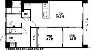 プリオール長丘【102号室】の間取り