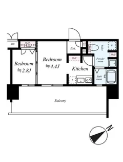 グランフォーレ箱崎アネックス【6階】の間取り
