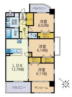 Enon Grande【5階】の間取り