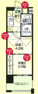 No60 V-TOWER天神【7階】の間取り