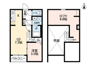 シエル次郎丸【2階】の間取り