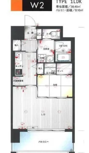 エンクレストベイ天神東【6階】の間取り