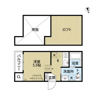 crestmoor Ⅱ【201号室】の間取り