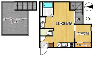 GRANDTIC笹原 【2階】の間取り