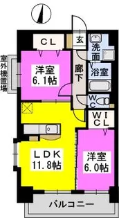 アルページュ西新【701号室】の間取り