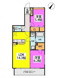 クレアS【403号室】の間取り