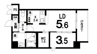 bright hearts hakozaki【701号室】の間取り