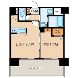 三島マンション博多駅東【6階】の間取り