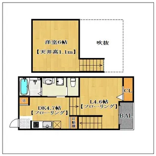 Dreame Stage 姪浜Latrare(ラトラーレ)【205号室】の間取り