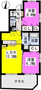 ラフェリア【2階】の間取り
