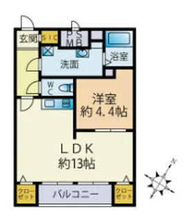 蓮葉マンション【3階】の間取り