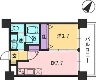 コンダクト福岡東【8階】の間取り