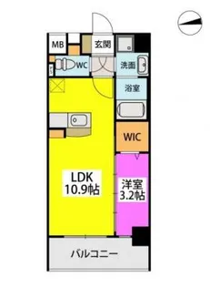 ラフィネ千早【5階】の間取り