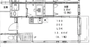 ビータス賀茂参番館【201号室】の間取り