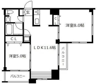 クレアランドマーク【13階】の間取り