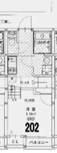 クレオ二又瀬弐番館【202号室】の間取り
