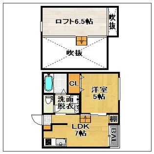 グランディール箱崎【1階】の間取り
