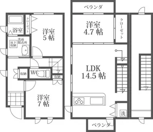 シャルマンハイム【101号室】の間取り