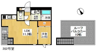 Grandticレジデンス大橋【2階】の間取り