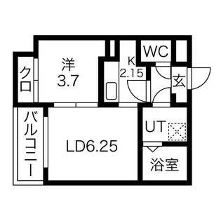 エレガンテブリッサ姪浜駅南【101号室】の間取り